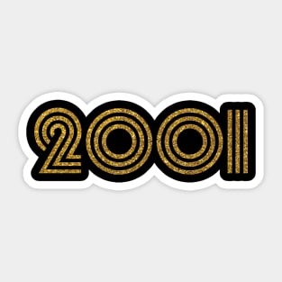 2001 Birth Year Glitter Effect Sticker